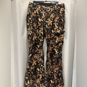 Burton Dryride Black and Tan Print Women’s Snowpants - Size Medium